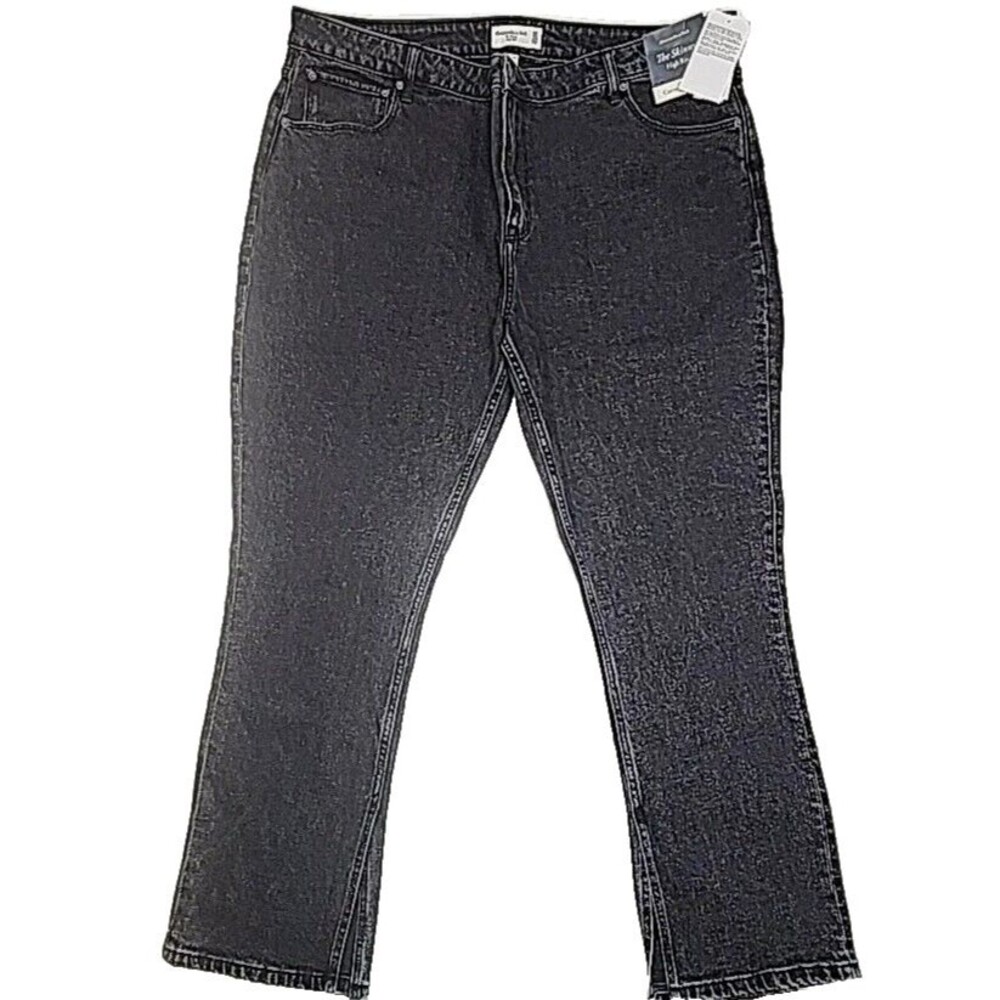 Abercrombie & Fitch Jeans Black Skinny High Rise Plus Sz 22 Short Curve Love NEW